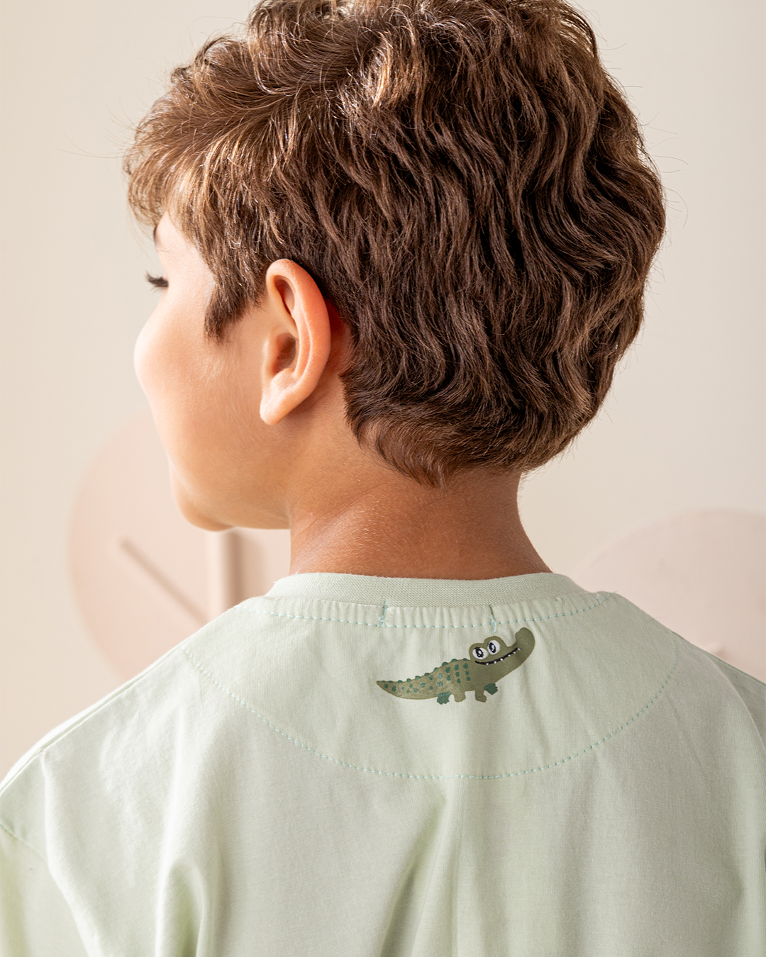 بيجاما نص كم و بنطلون قط التمساح الصغير