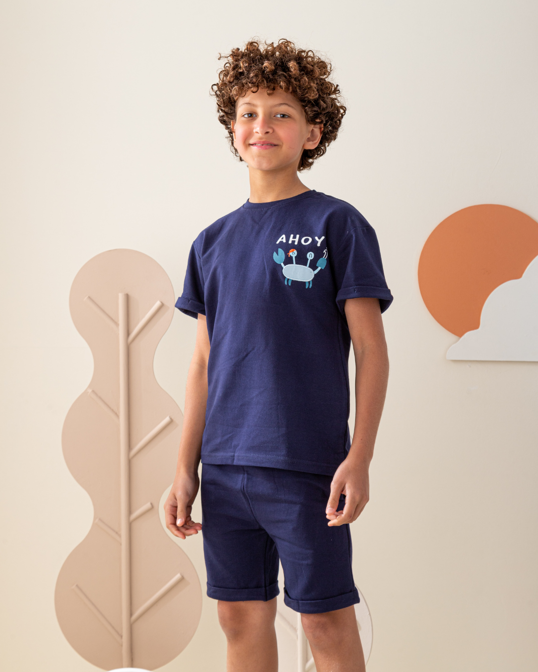 بيجاما شورت سمر ميلتون مع طباعه صغيره على التوب و الشورت