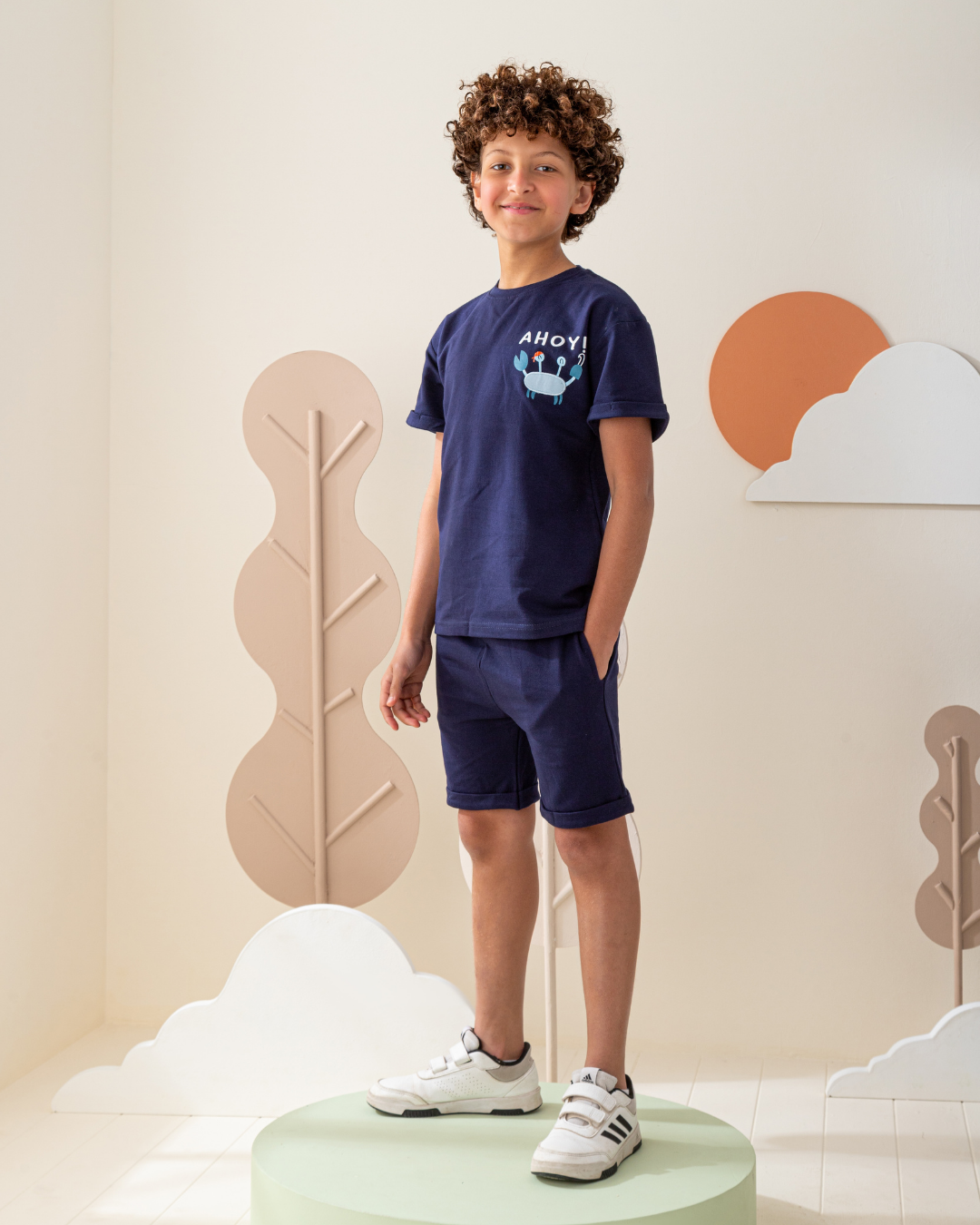 بيجاما شورت سمر ميلتون مع طباعه صغيره على التوب و الشورت