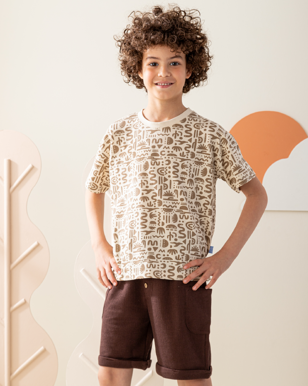 بيجاما شورت جاكارد و توب نص كم مع طباعه بوهو