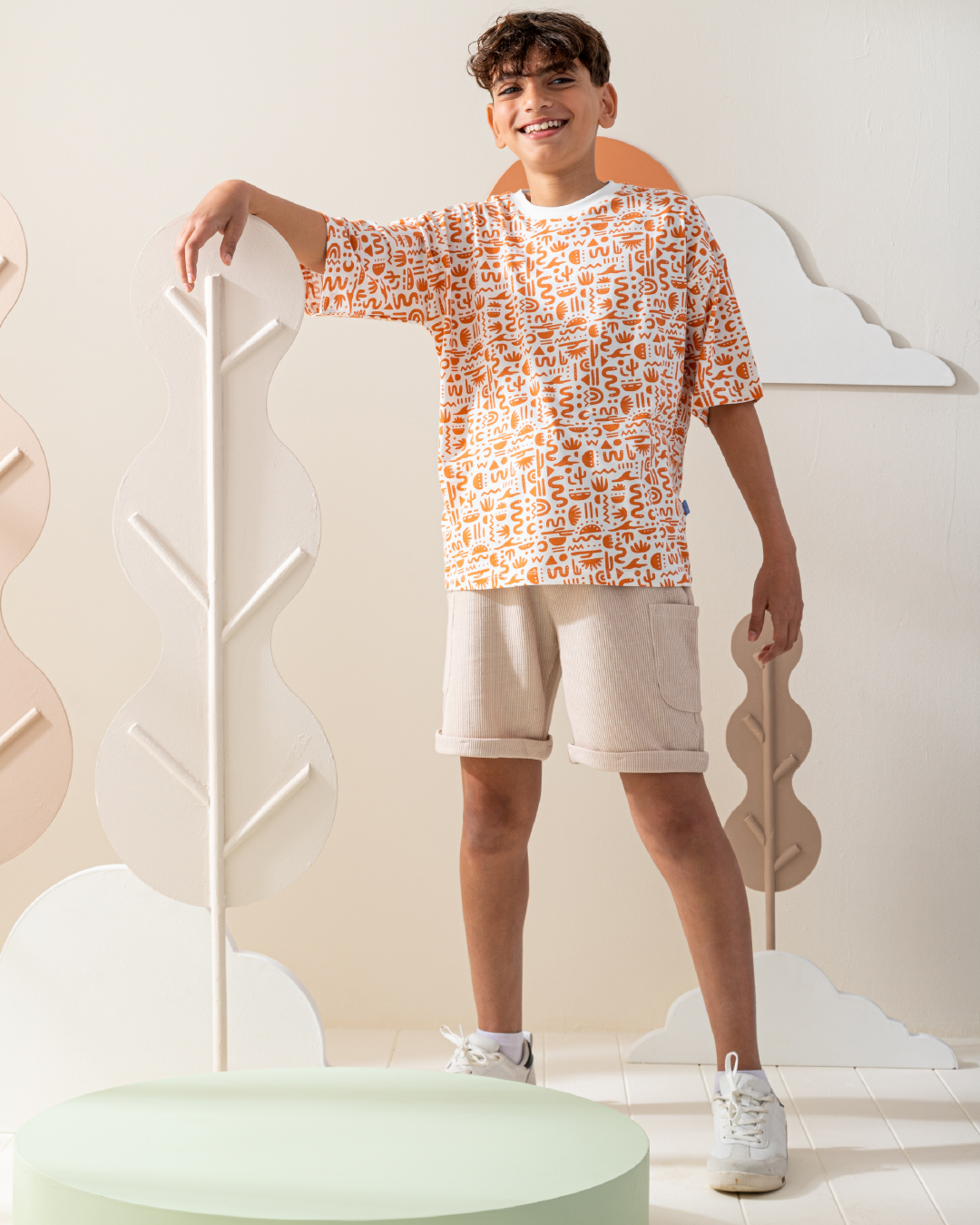 بيجاما شورت جاكارد و توب نص كم مع طباعه بوهو