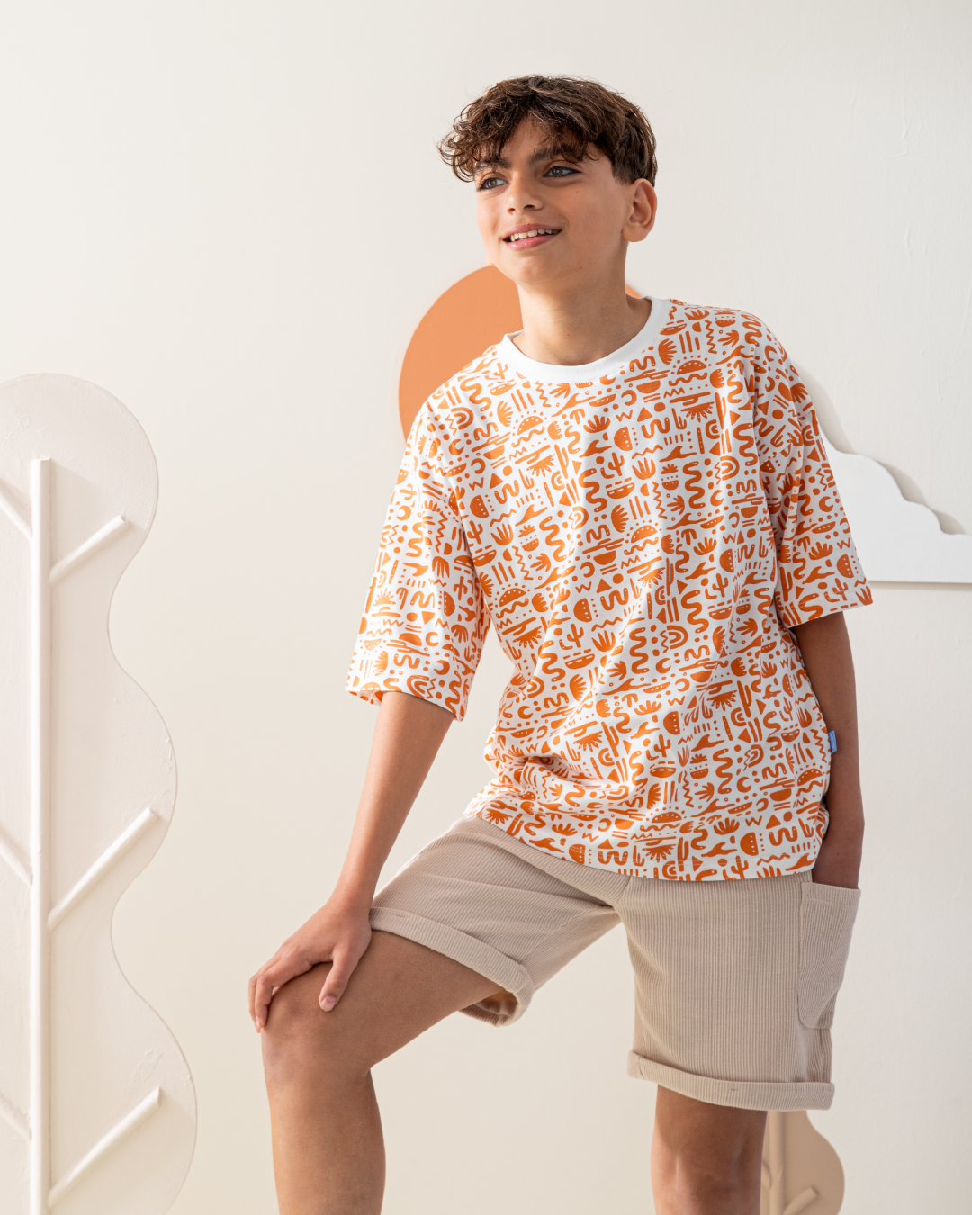 بيجاما شورت جاكارد و توب نص كم مع طباعه بوهو