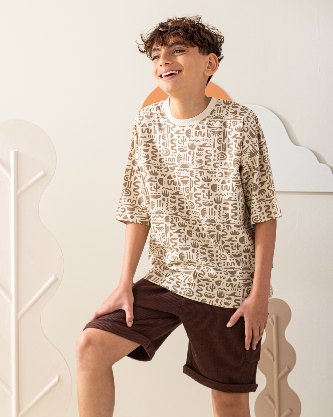 بيجاما شورت جاكارد و توب نص كم مع طباعه بوهو