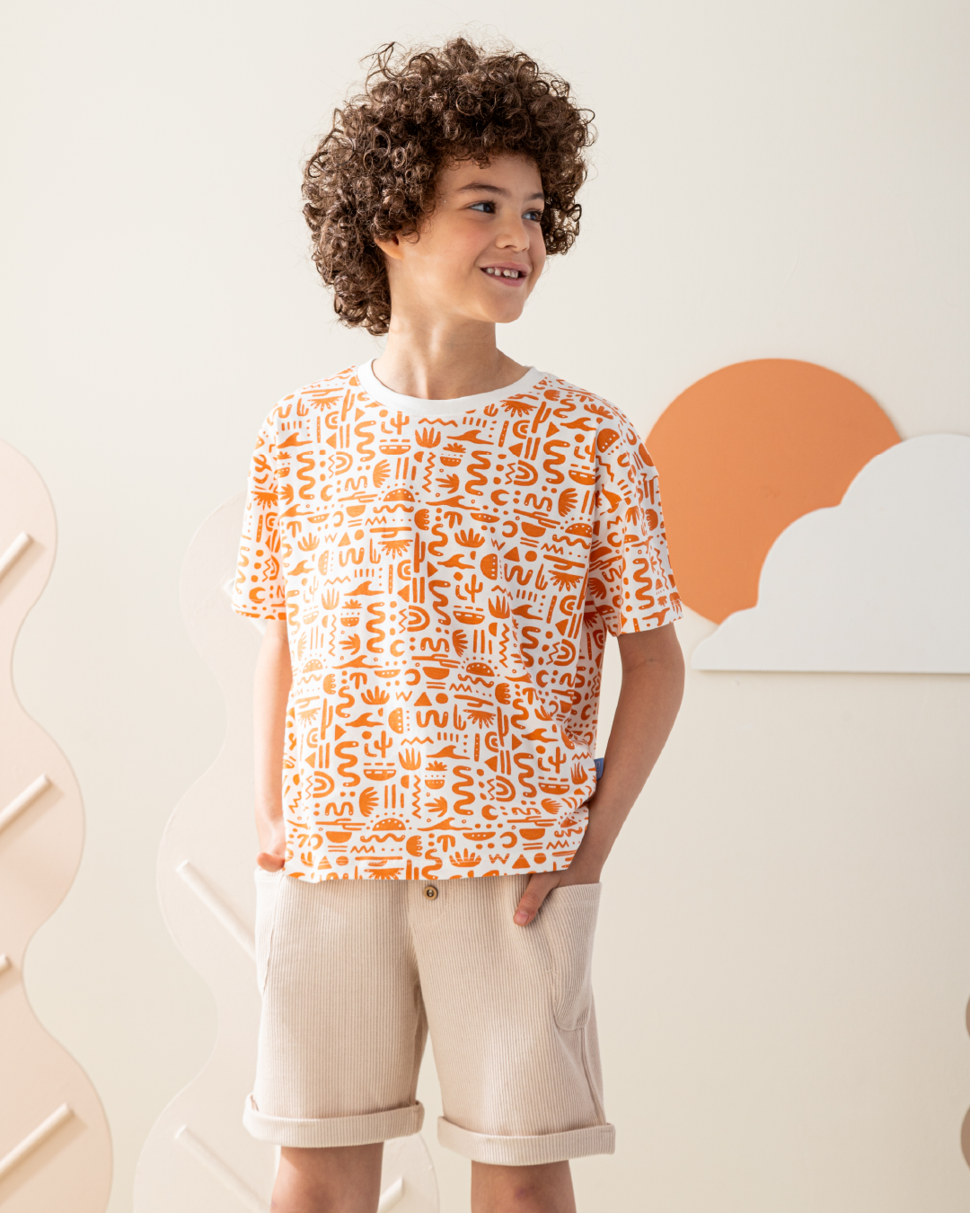 بيجاما شورت جاكارد و توب نص كم مع طباعه بوهو