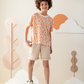بيجاما شورت جاكارد و توب نص كم مع طباعه بوهو