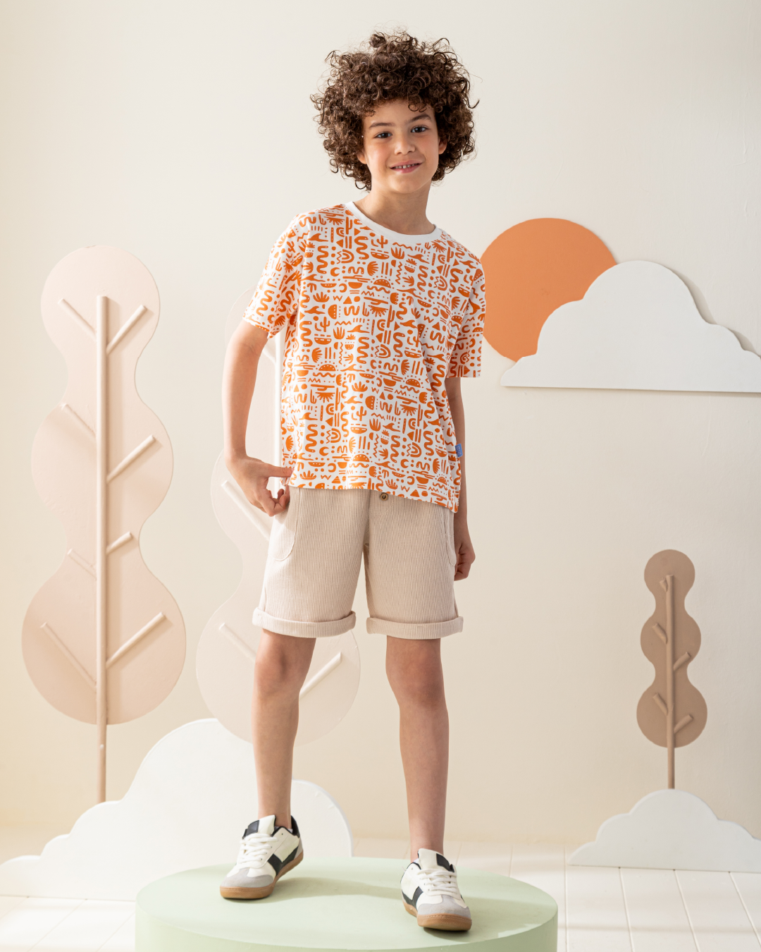 بيجاما شورت جاكارد و توب نص كم مع طباعه بوهو