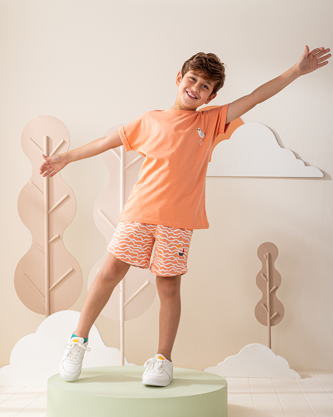 بيجاما شورت قطن و توب مع طباعه صغيره