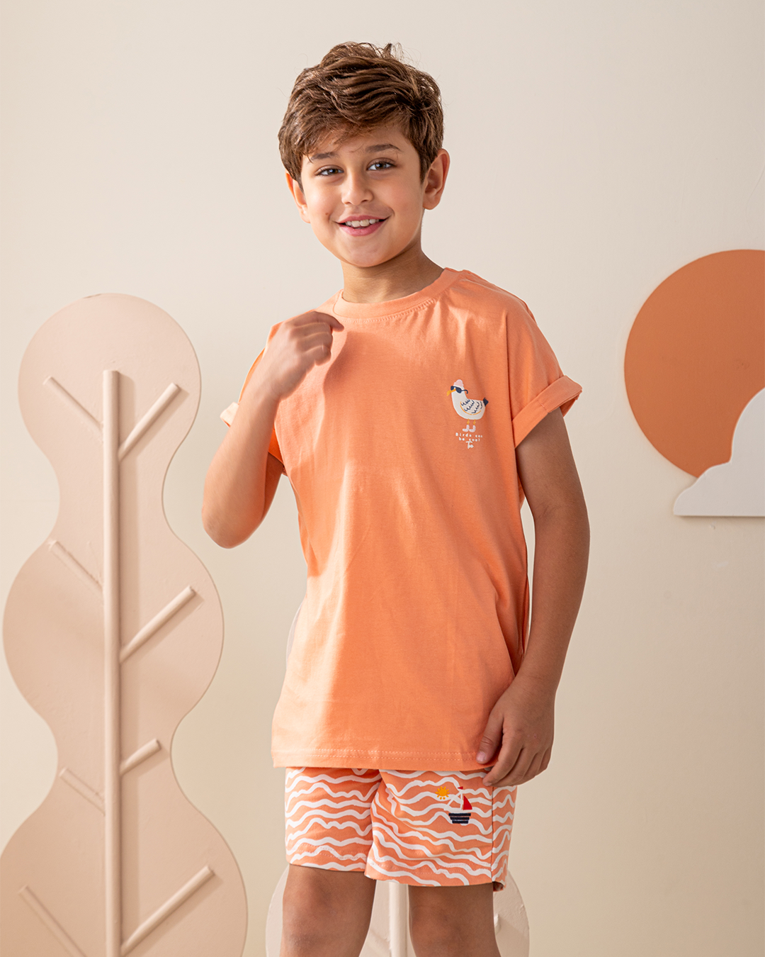 بيجاما شورت قطن و توب مع طباعه صغيره