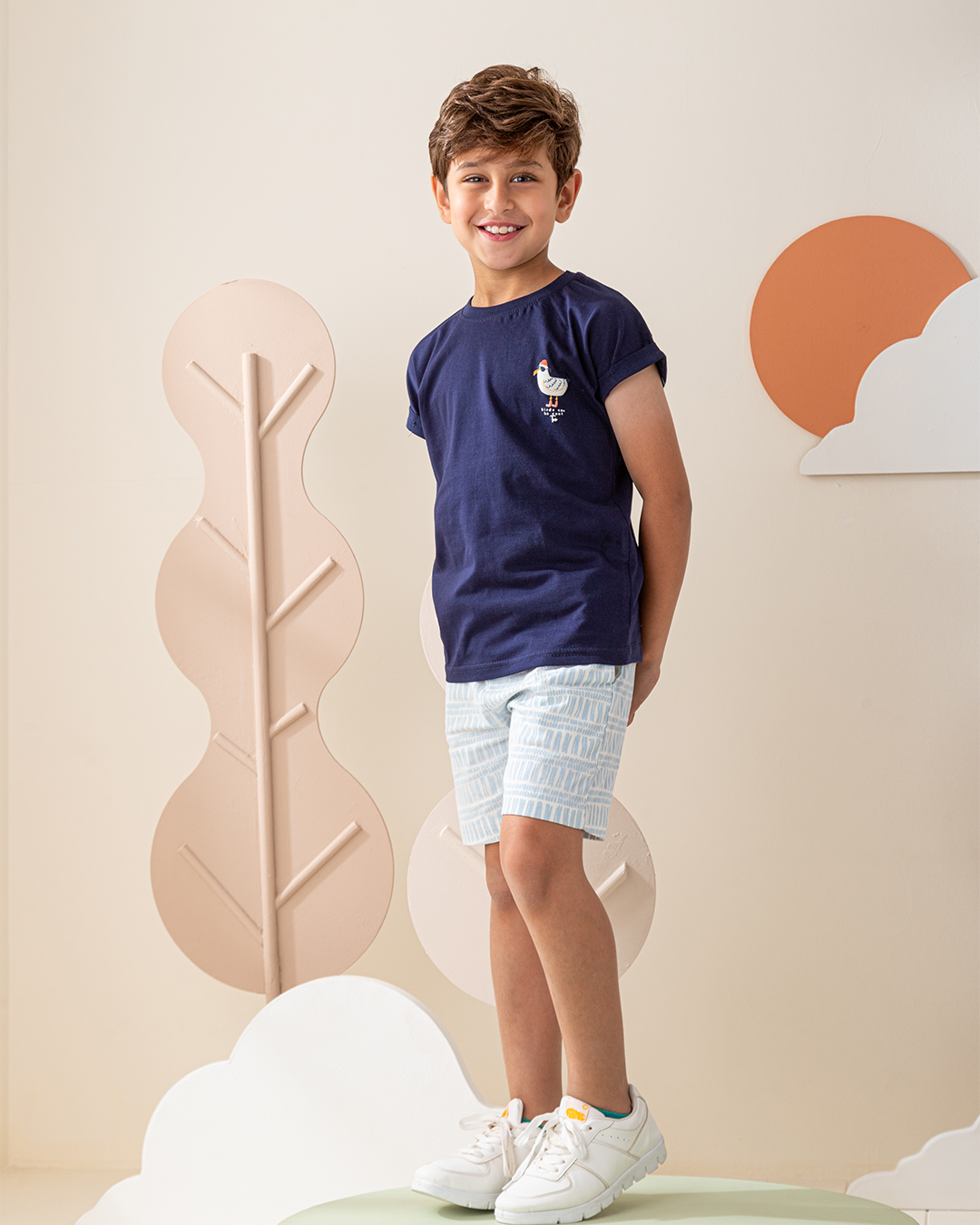 بيجاما شورت قطن و توب مع طباعه صغيره