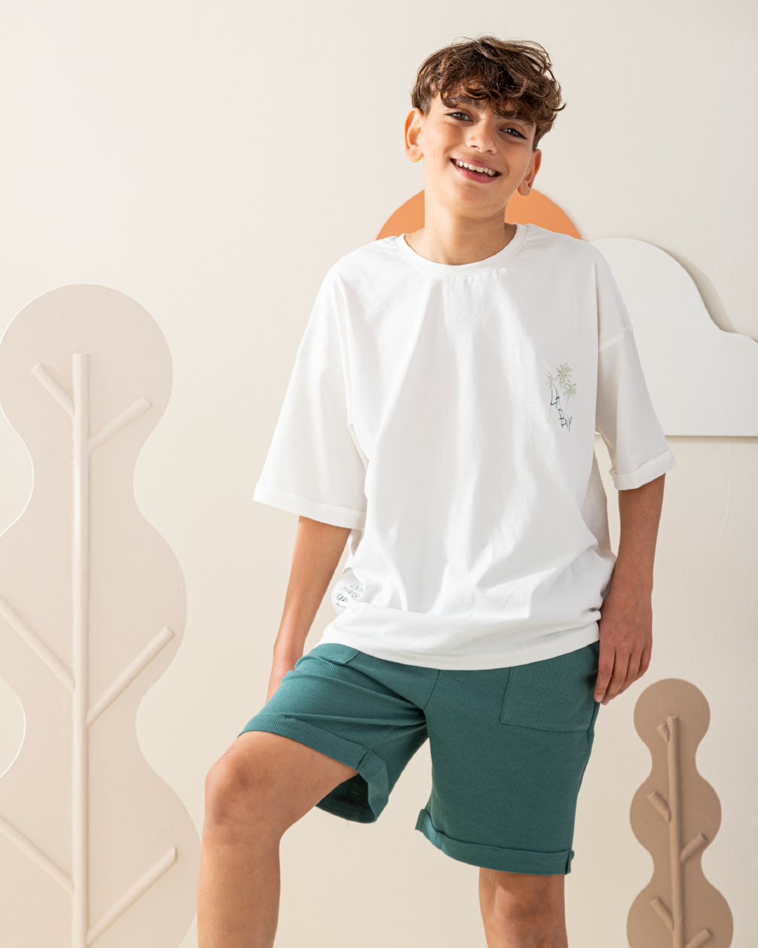 بيجاما شورت جاكارد و توب نص كم مع طباعه على الظهر