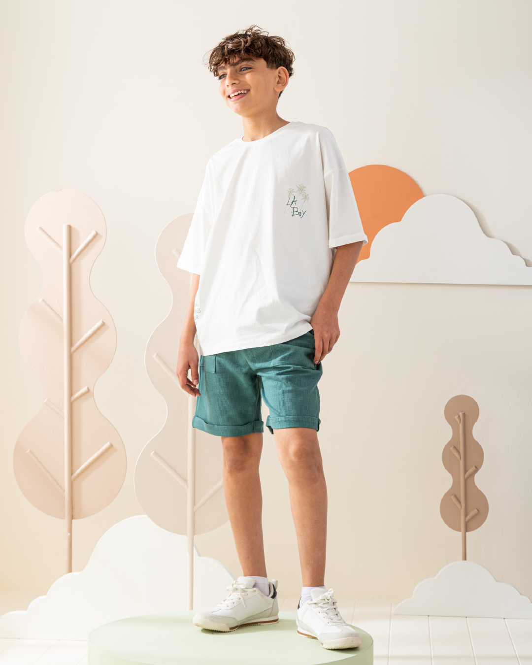 بيجاما شورت جاكارد و توب نص كم مع طباعه على الظهر