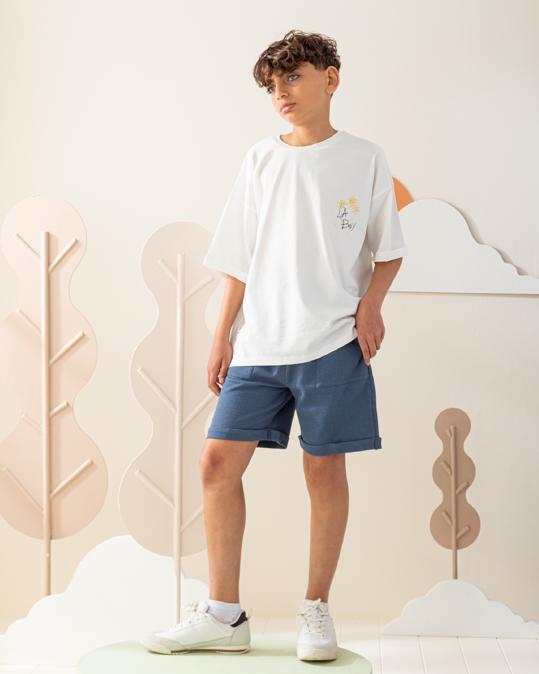 بيجاما شورت جاكارد و توب نص كم مع طباعه على الظهر