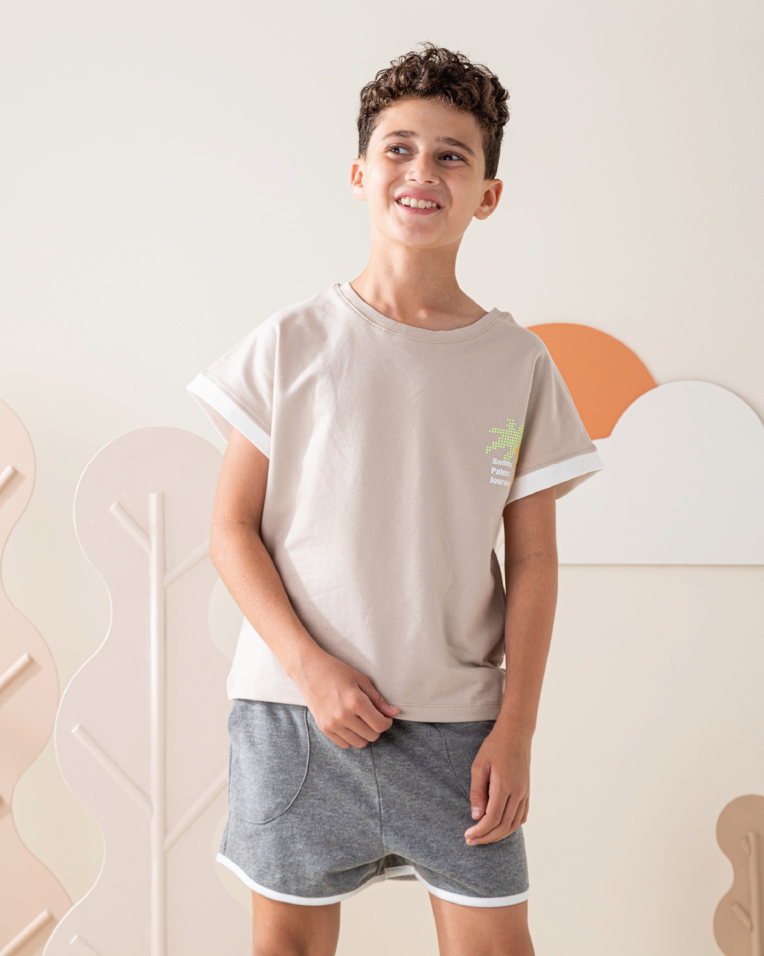 بيجاما شورت سمر ميلتون طباعه نخل على التوب