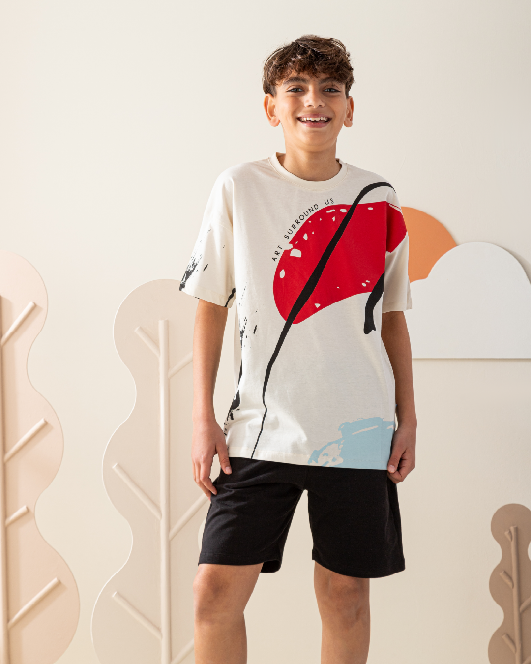 بيجاما نص كم و شورت سمر ميلتون طباعه على التوب