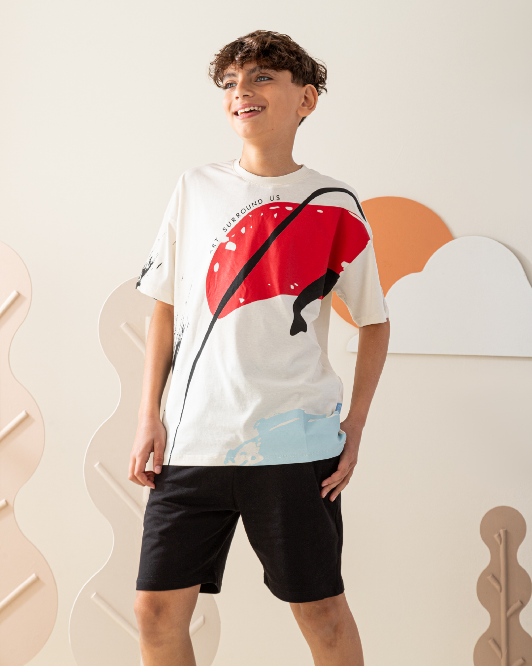 بيجاما نص كم و شورت سمر ميلتون طباعه على التوب