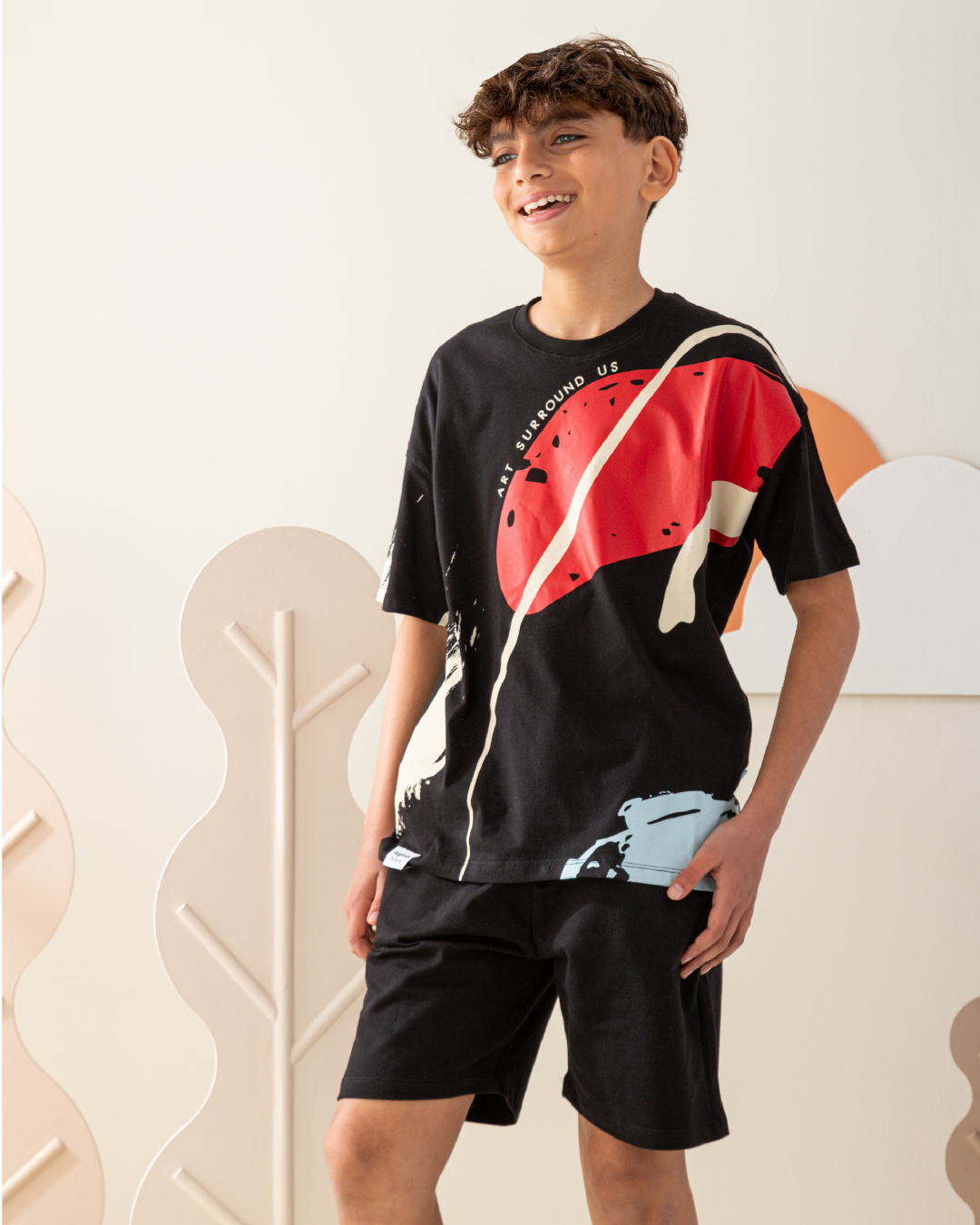 بيجاما نص كم و شورت سمر ميلتون طباعه على التوب