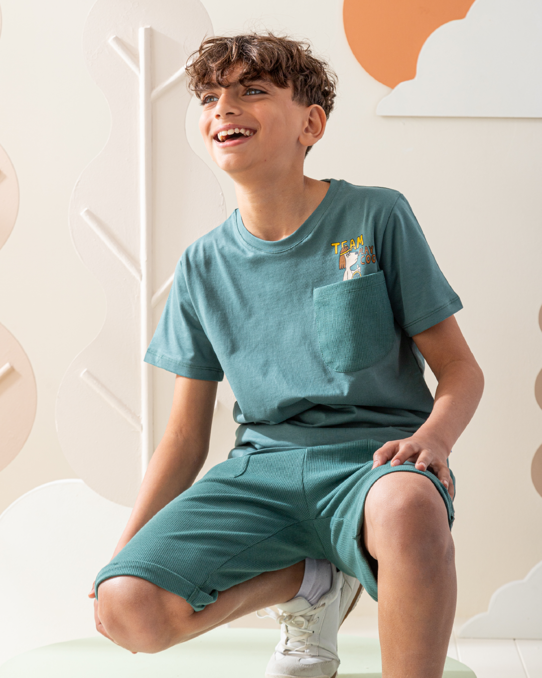 بيجاما بنتاكور جاكارد مع طباعه عند الجيب