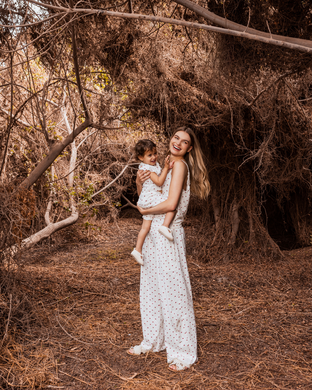 Mini hearts Pajama Pants and strap top Pointelle