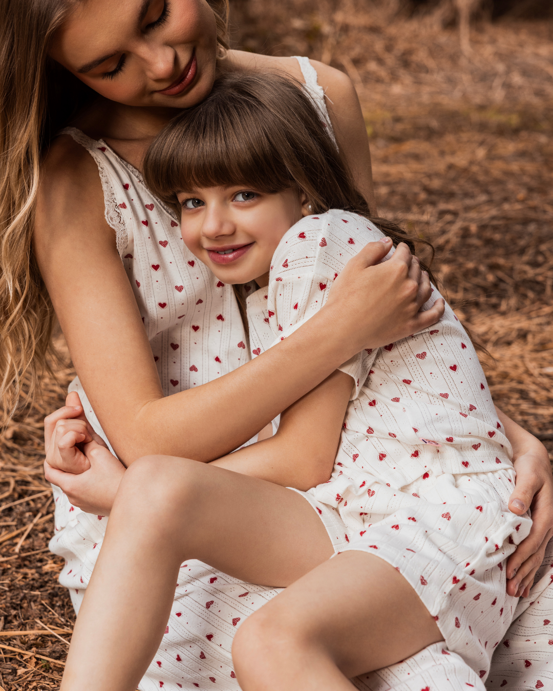 بيجاما بنص كم و شورت بونتيل قلوب صغيره