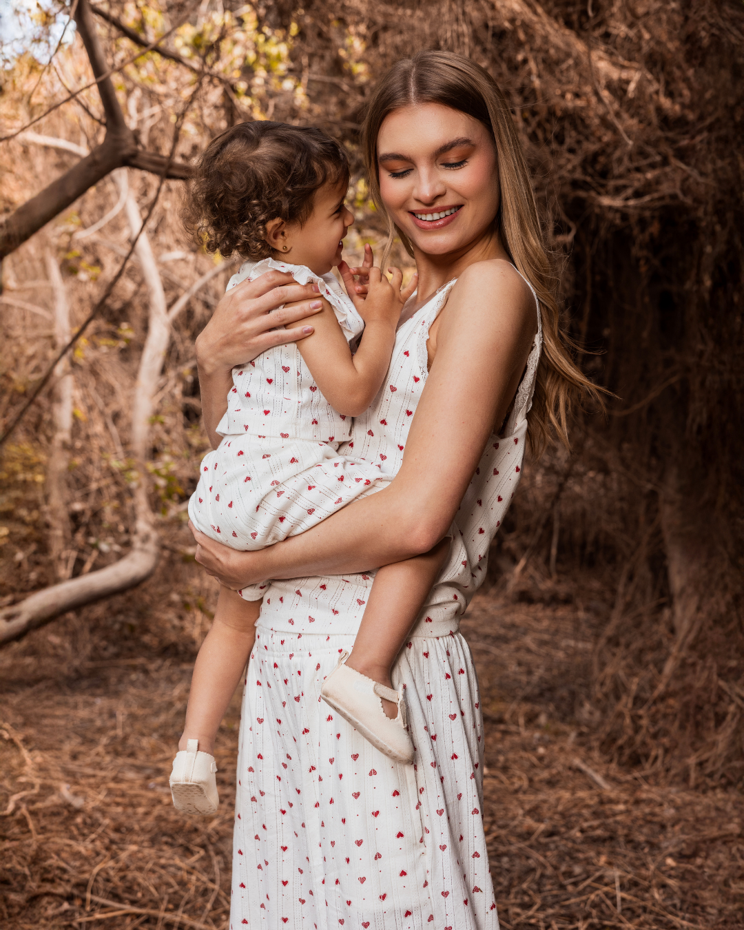 Mini hearts baby بيجاما بيبي بناتي كم رافل و بنطلون