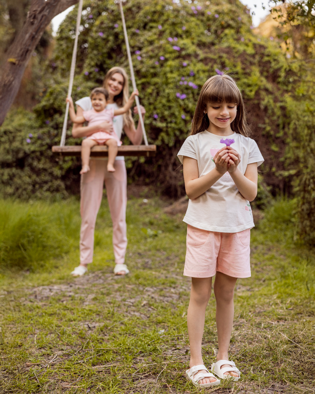 بيجاما شورت ورود صغيره قطن