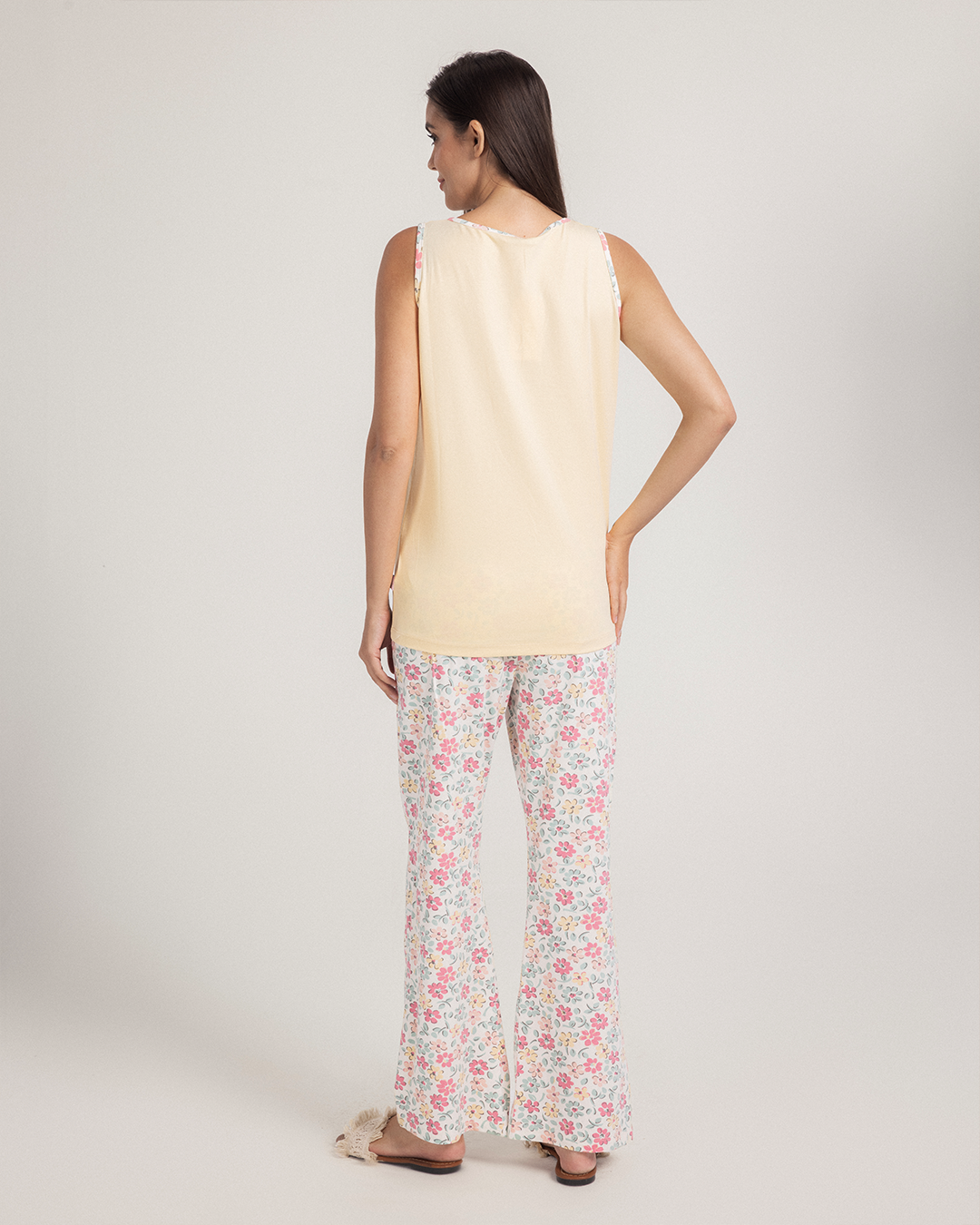 بيجاما  قطن ليكرا ورود