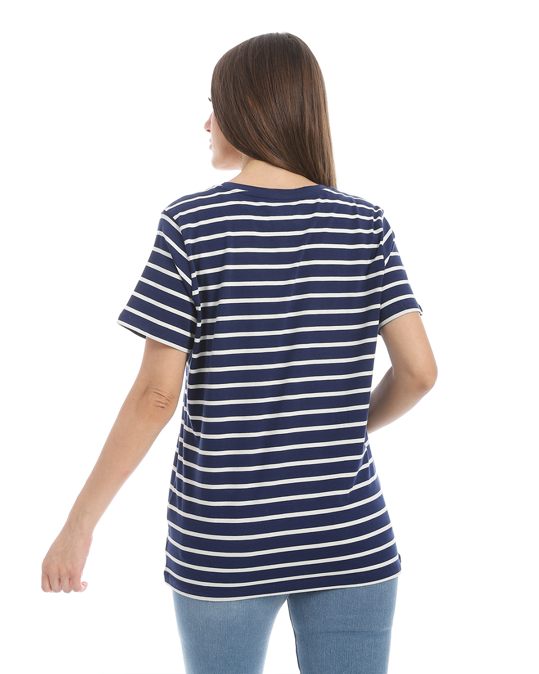 Lands End تي شيرت بيزك حريمي راوند