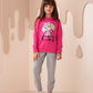 Kind girls set interlock print
