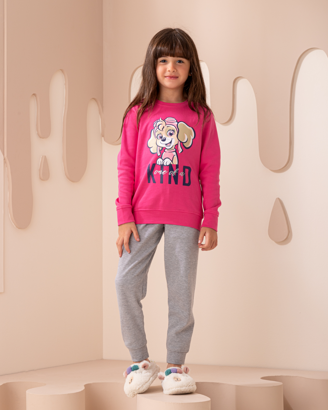 Kind girls set interlock print