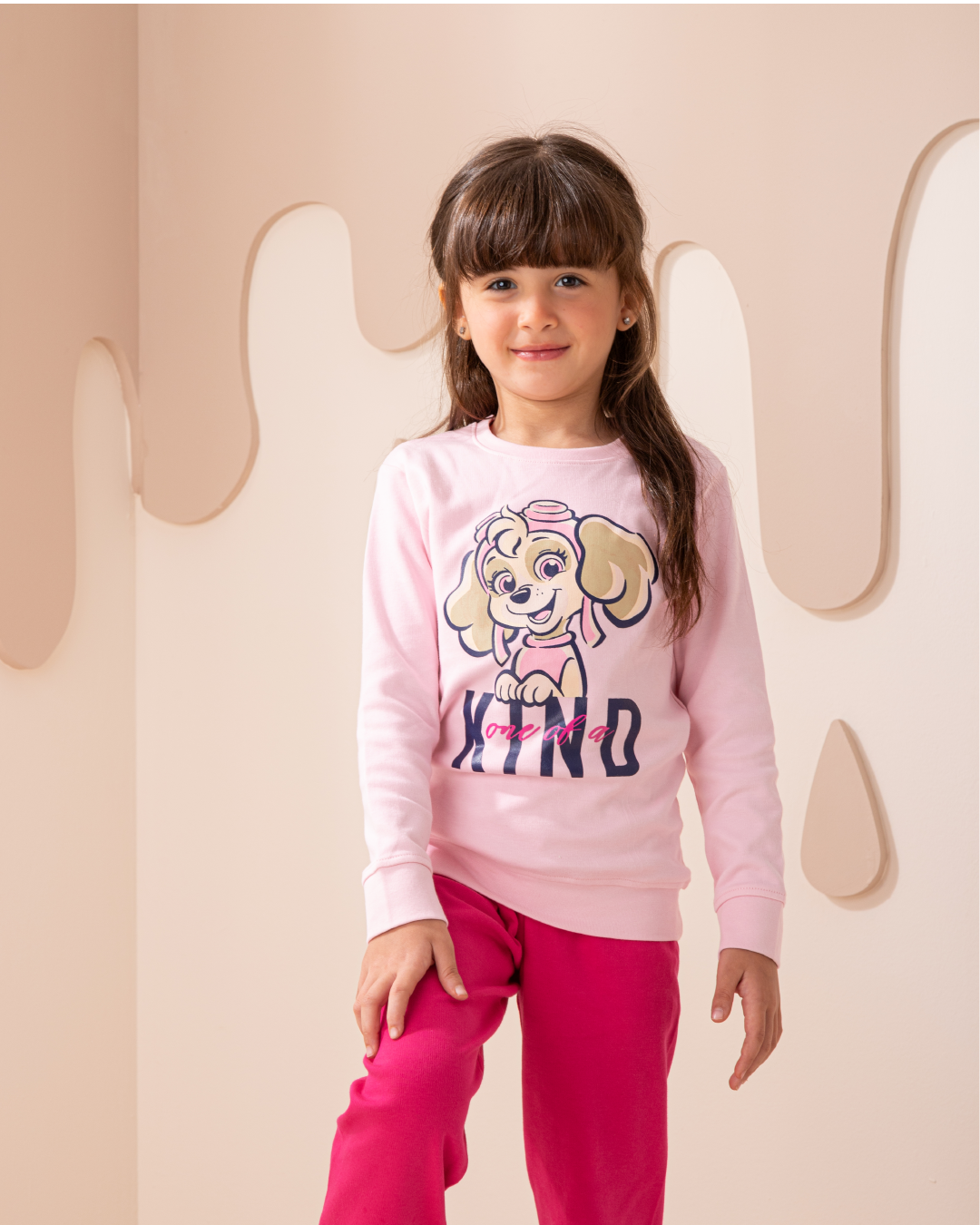 Kind girls set interlock print