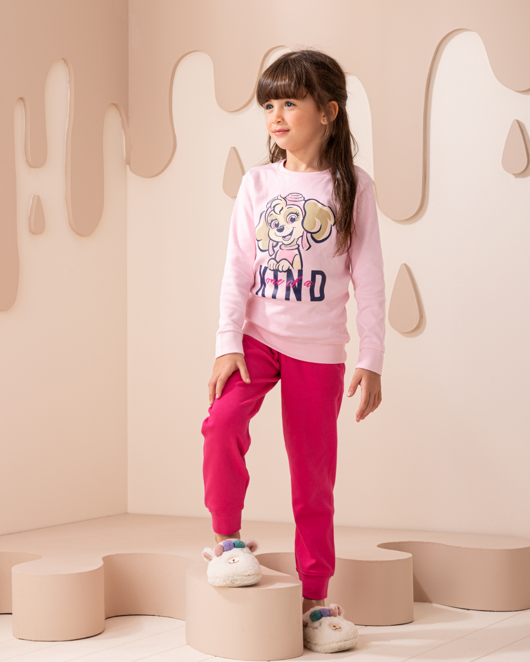 Kind girls set interlock print