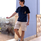 Jacquard Shorts & Piqué T-shirt Set