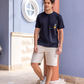 Jacquard Shorts & Piqué T-shirt Set