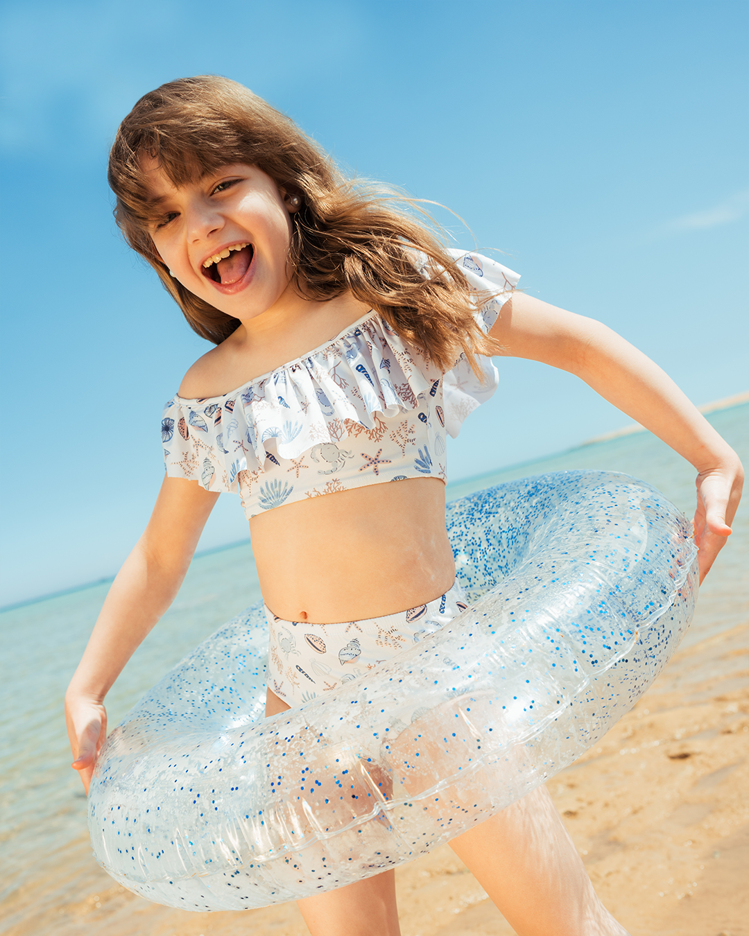 مايوه بناتى بكرنشه Girls Swimsuit Under The Sea