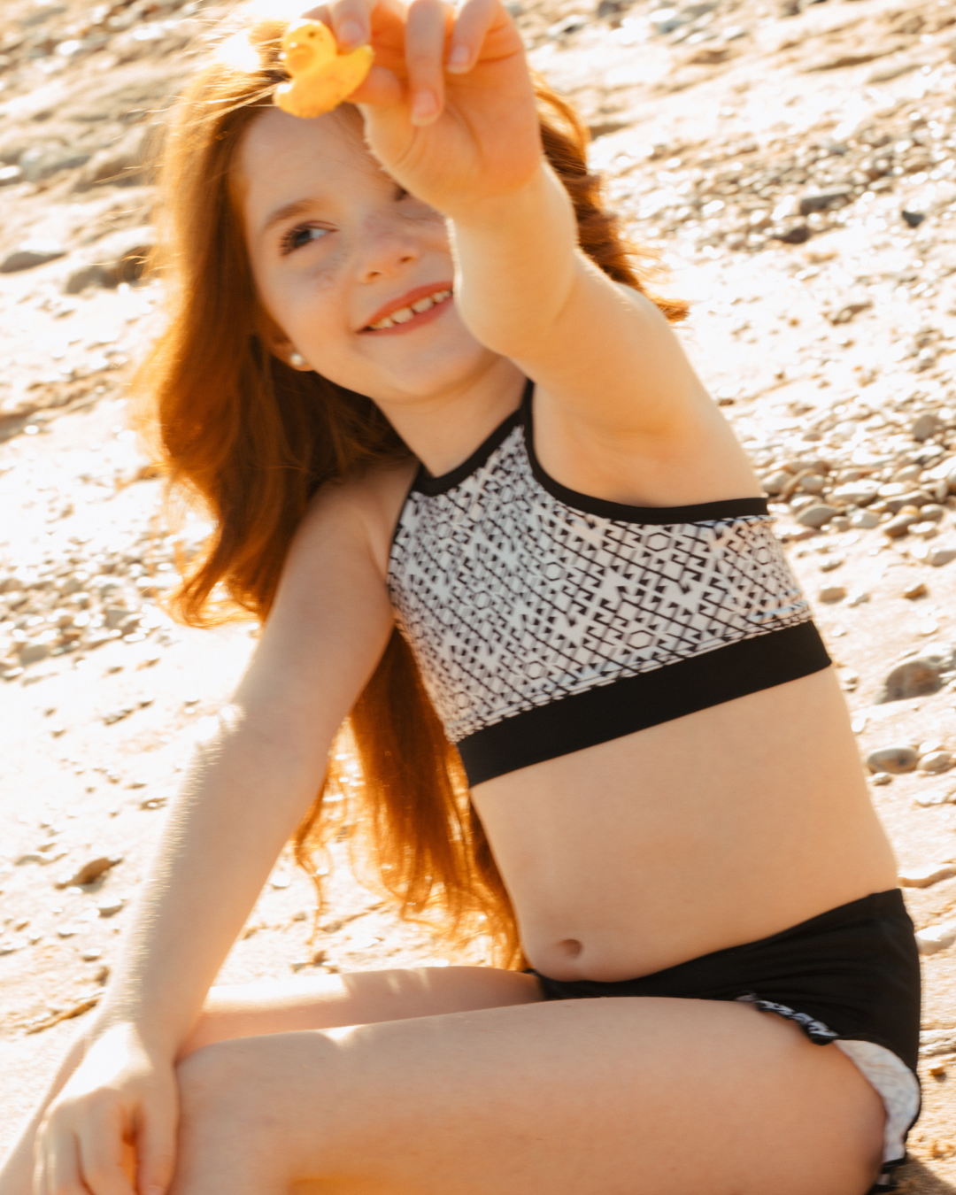 مايوه بوهو ابيض و اسود قطعتين