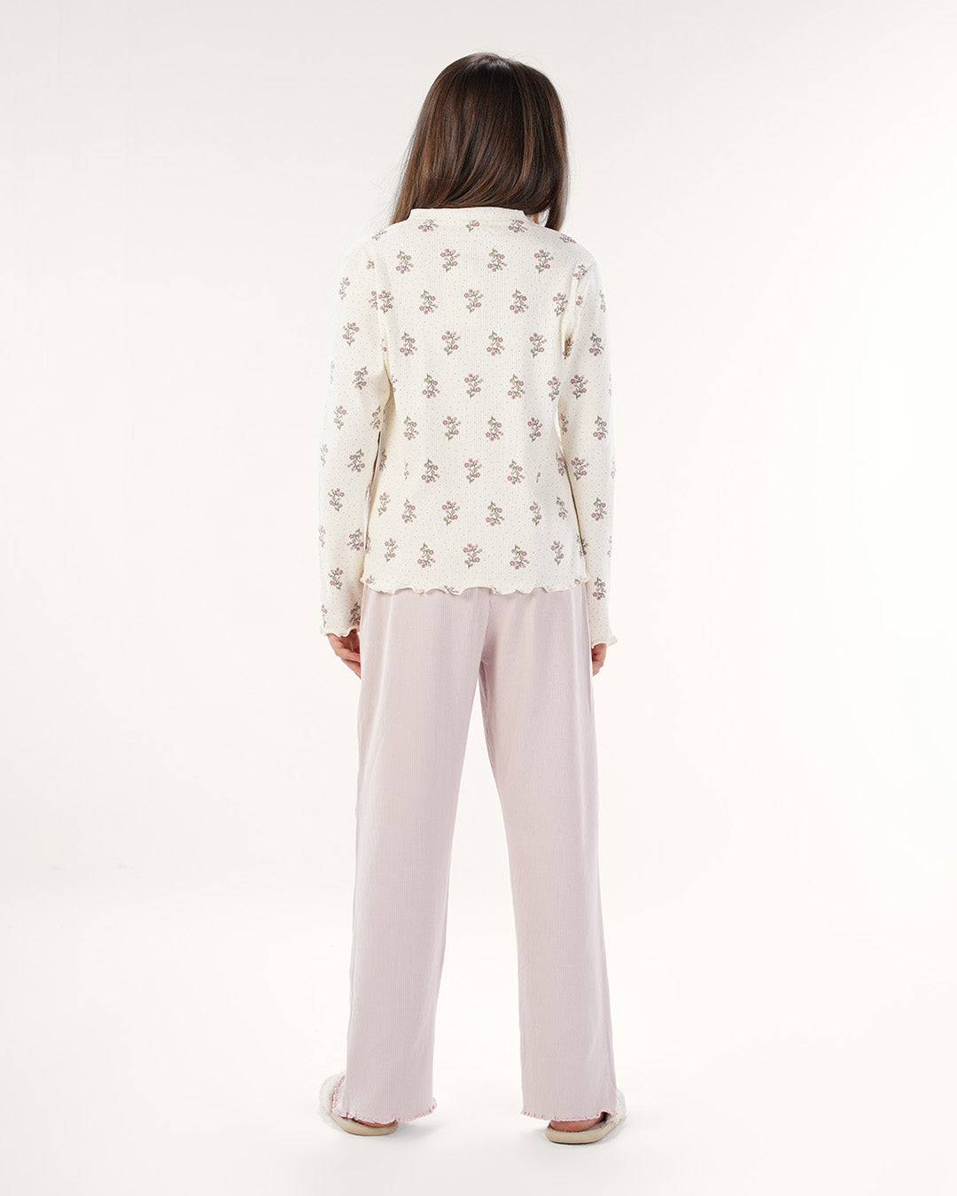 بيجاما بنطلون انتيرلوك ورود صغيره