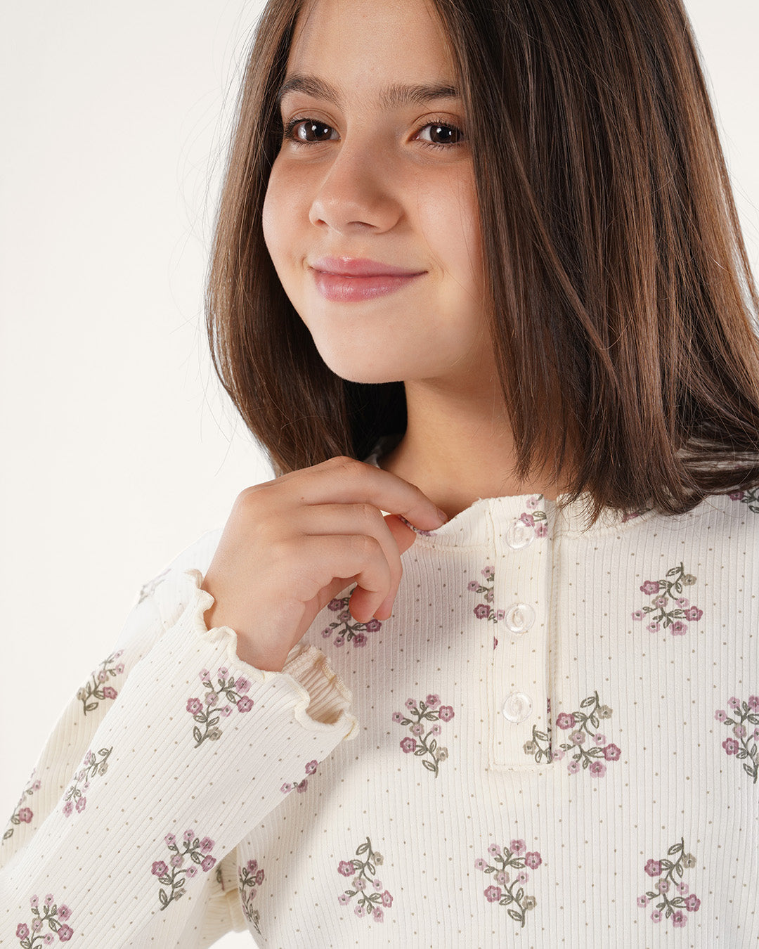 بيجاما بنطلون انتيرلوك ورود صغيره