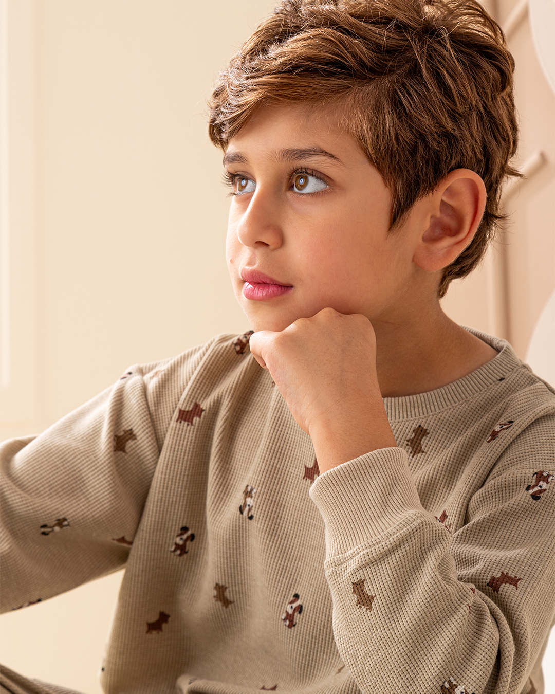 بيجاما بنطلون جاكارد و توب كًم طويل جراء صغيره