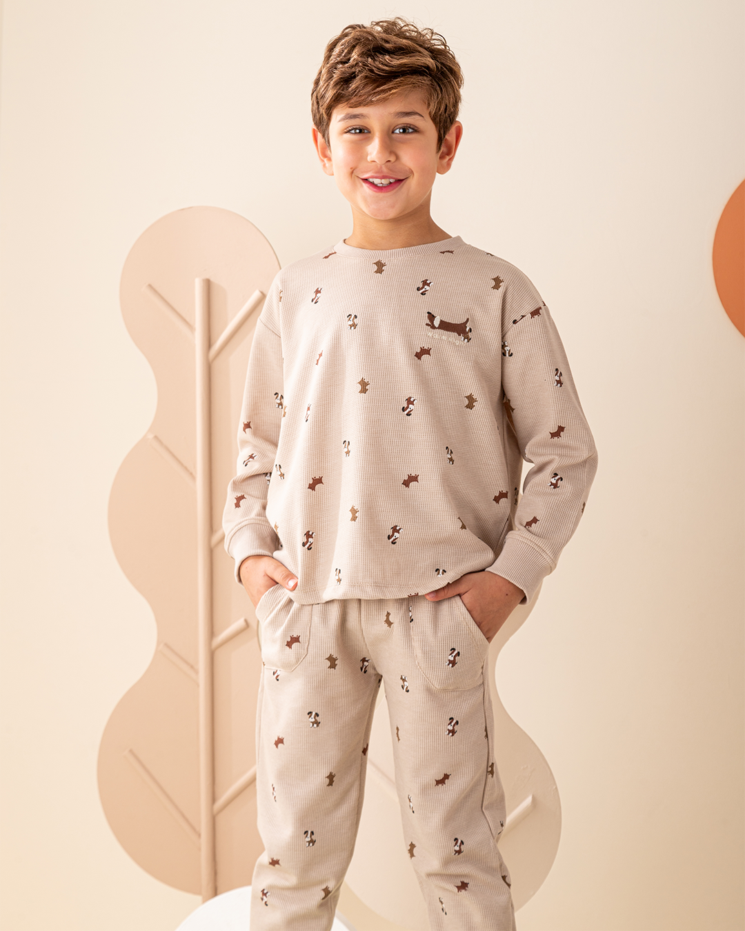 بيجاما بنطلون جاكارد و توب كًم طويل جراء صغيره