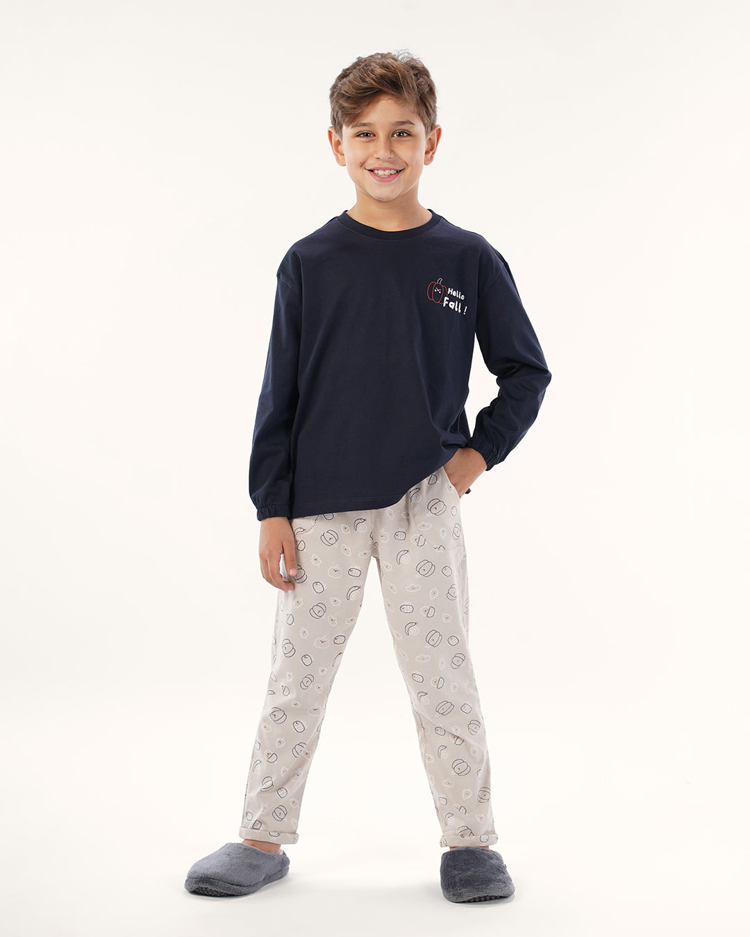 بيجاما بنطلون قطن و توب بكم اهلا ب الخريف