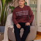 V Neck Men's Pajama Stripes on Chest