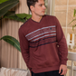V Neck Men's Pajama Stripes on Chest