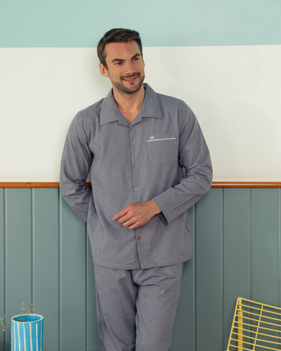 بيجاما كلاسيك بنطلون نسيج مخطط