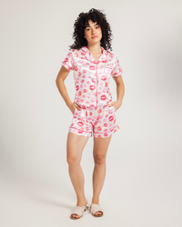 Pajama Button Up Satin kisses
