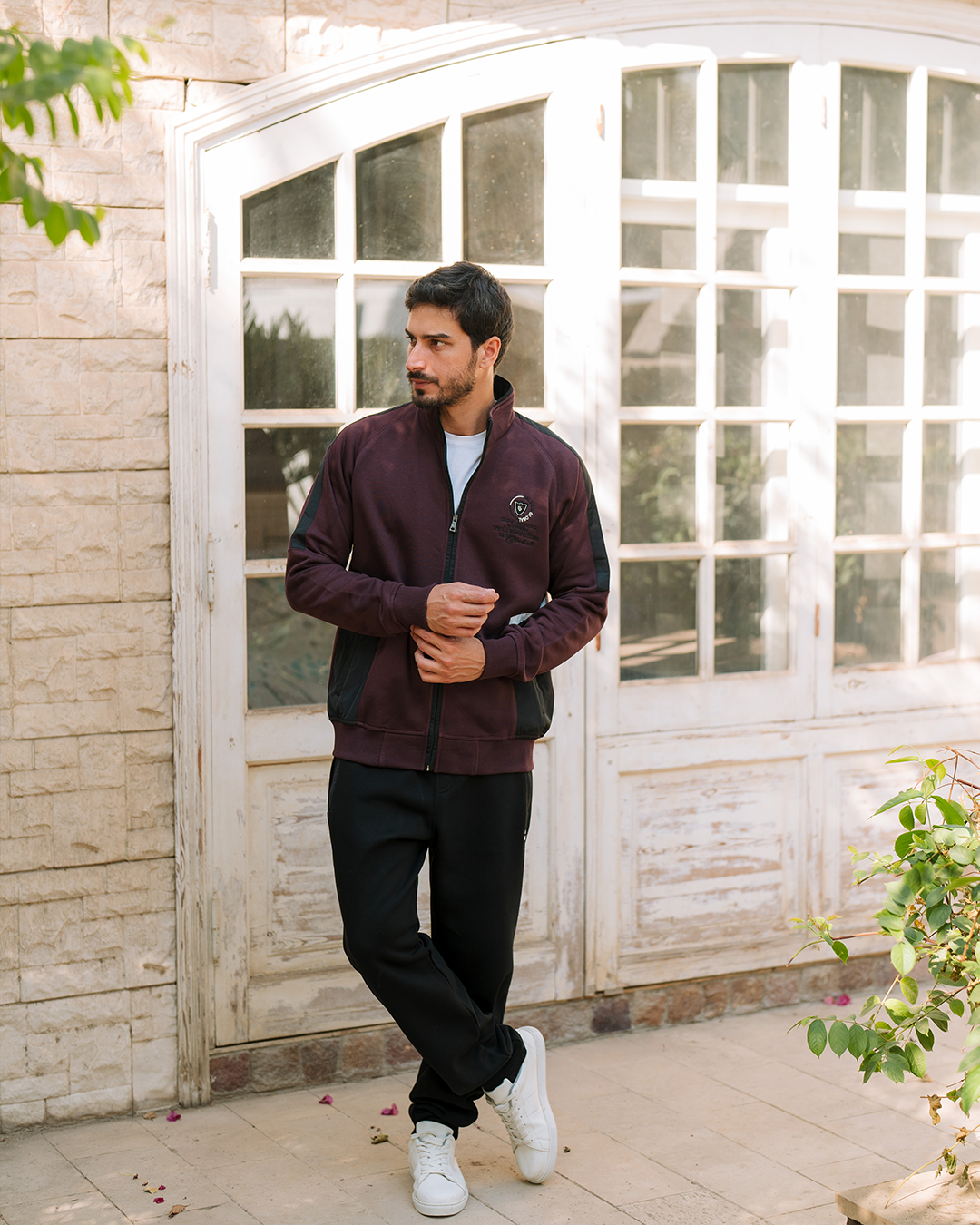 GLVINY GLOBAL بيجامه رجالي ياقة وبسوسته مفتوح وبجيوب