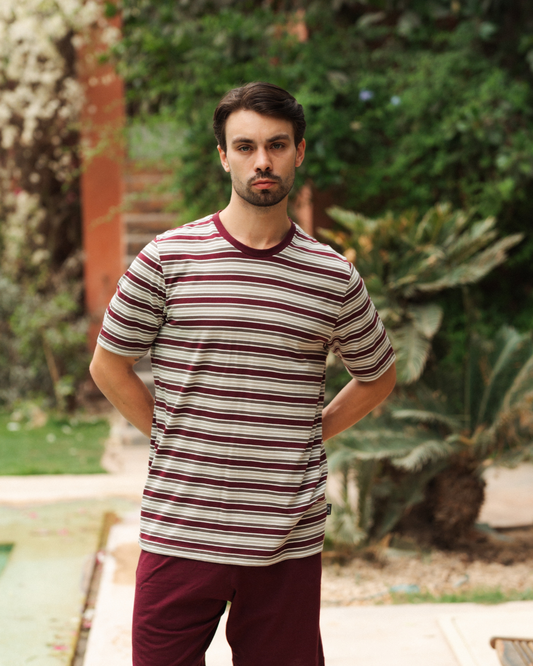 بيجاما رجالى سترايبر نصف كم و شورت ساده