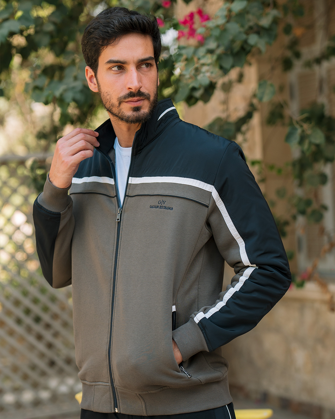 G/V GALVANI EXCHANGE بيجامه رجالي ياقة وبسوسته مفتوح وبجيوب