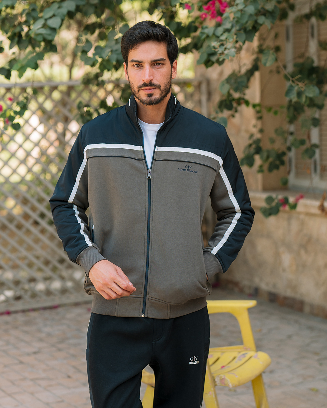 G/V GALVANI EXCHANGE بيجامه رجالي ياقة وبسوسته مفتوح وبجيوب