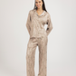 Button Up Pajama pants Printed Satin