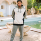 SPORT WEAR Men's hooded pajamas with pockets and chest print